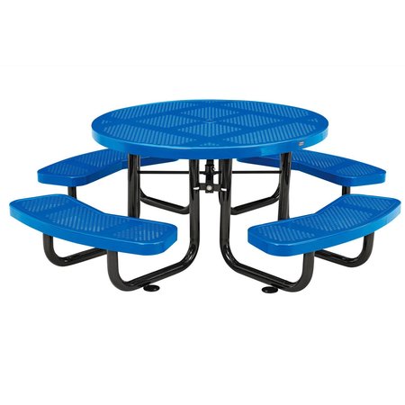GLOBAL INDUSTRIAL 46 Child Size Round Perforated Picnic Table, Blue 262078KBL